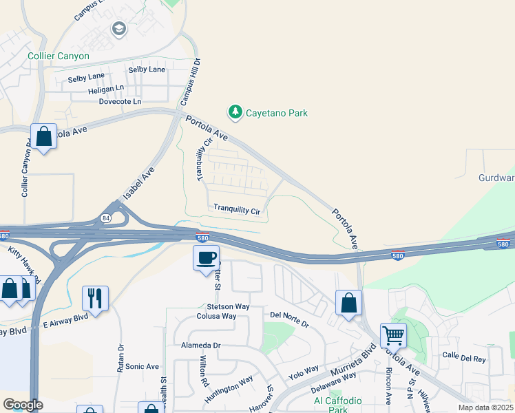 map of restaurants, bars, coffee shops, grocery stores, and more near 788 Tranquility Circle in Livermore