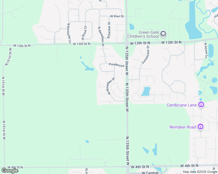 map of restaurants, bars, coffee shops, grocery stores, and more near 1102 North Aksarben Street in Wichita