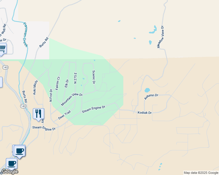 map of restaurants, bars, coffee shops, grocery stores, and more near 468 East Trail Road in Brian Head