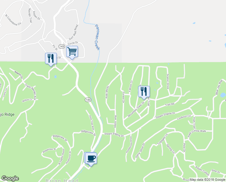 map of restaurants, bars, coffee shops, grocery stores, and more near 321 Rue Jolley in Brian Head