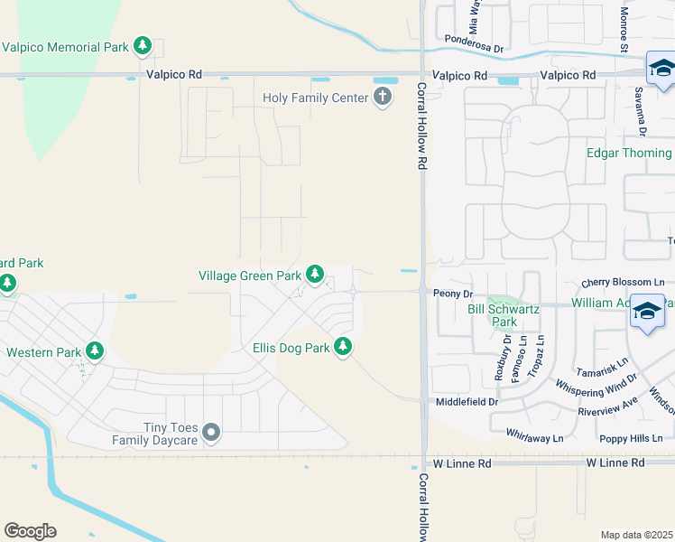 map of restaurants, bars, coffee shops, grocery stores, and more near 3838 Santa Fe Lane in Tracy