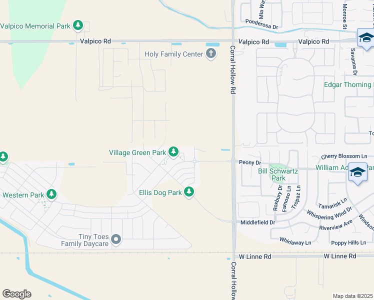 map of restaurants, bars, coffee shops, grocery stores, and more near 3838 Santa Fe Lane in Tracy