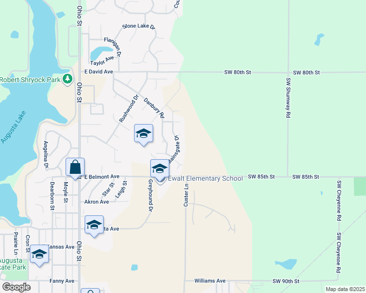 map of restaurants, bars, coffee shops, grocery stores, and more near 2500 Mainsgate Drive in Augusta