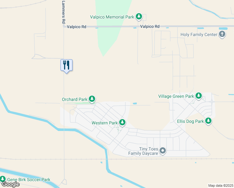 map of restaurants, bars, coffee shops, grocery stores, and more near 27400 S Lammers Rd in Tracy