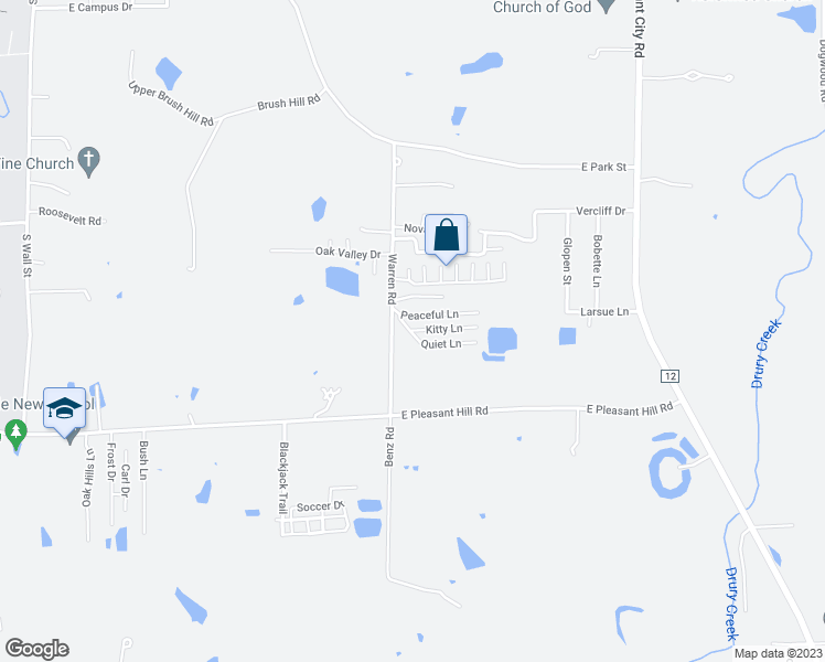 map of restaurants, bars, coffee shops, grocery stores, and more near 7 Kitty Lane in Carbondale