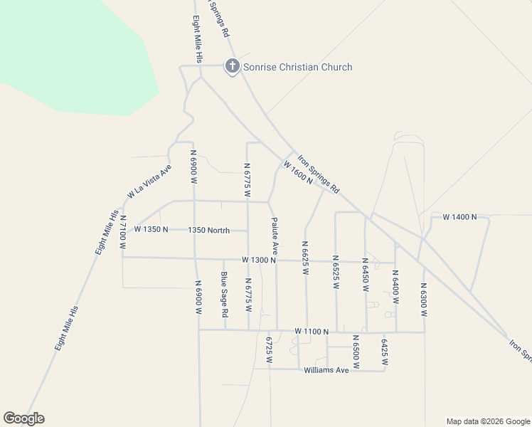 map of restaurants, bars, coffee shops, grocery stores, and more near 1448 North 6800 West in Cedar City