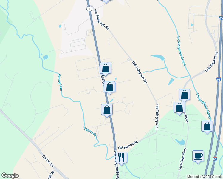 map of restaurants, bars, coffee shops, grocery stores, and more near 11066 Washington Highway in Glen Allen