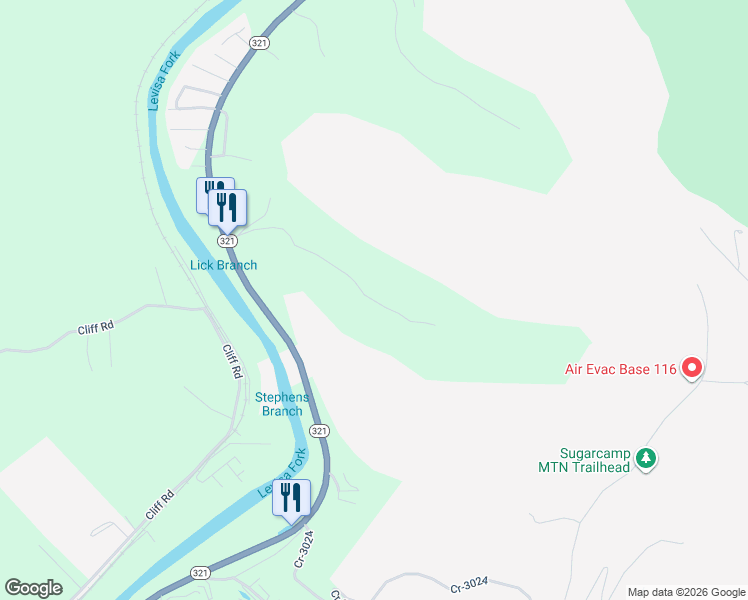 map of restaurants, bars, coffee shops, grocery stores, and more near Cr-1356 in Prestonsburg