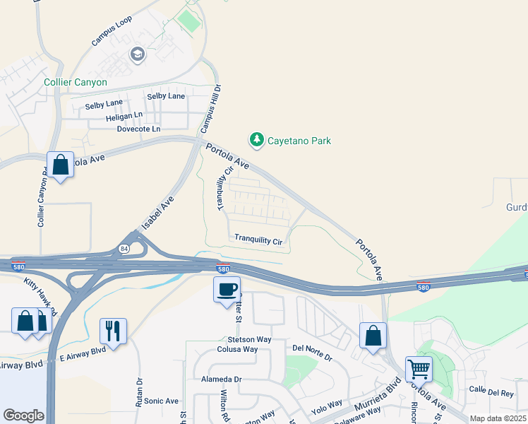 map of restaurants, bars, coffee shops, grocery stores, and more near 454 Persimmon Common in Livermore