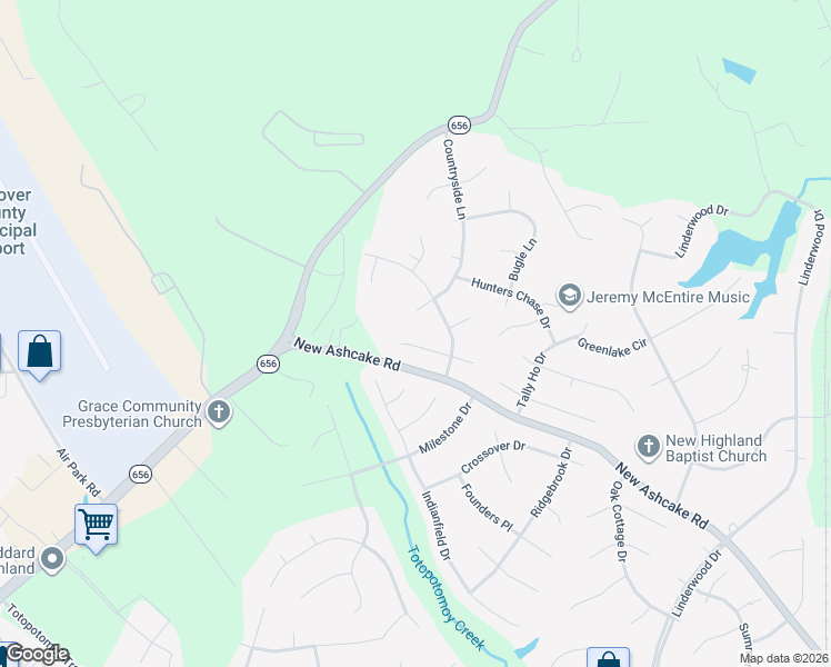 map of restaurants, bars, coffee shops, grocery stores, and more near 9231 Countryside Court in Mechanicsville