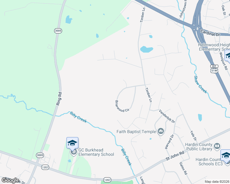 map of restaurants, bars, coffee shops, grocery stores, and more near 200-324 Briarwood Cir in Elizabethtown