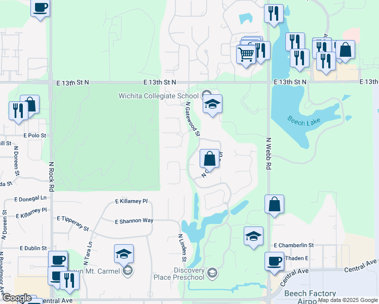 map of restaurants, bars, coffee shops, grocery stores, and more near in Eastborough