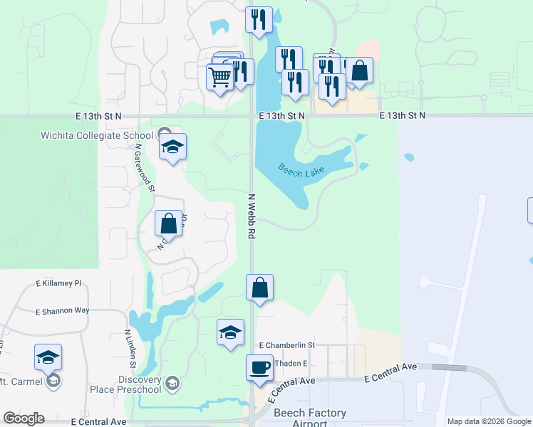 map of restaurants, bars, coffee shops, grocery stores, and more near in Eastborough