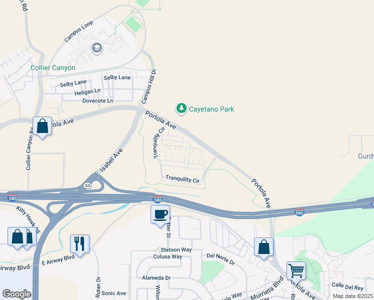 map of restaurants, bars, coffee shops, grocery stores, and more near 454 Persimmon Common in Livermore
