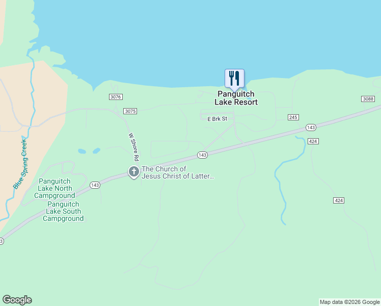 map of restaurants, bars, coffee shops, grocery stores, and more near Highway 143 in Panguitch