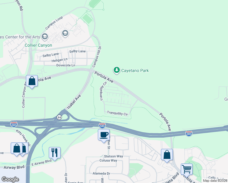 map of restaurants, bars, coffee shops, grocery stores, and more near 253 Fennel Way in Livermore