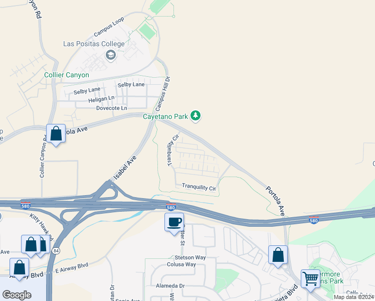 map of restaurants, bars, coffee shops, grocery stores, and more near 319 Basswood Common in Livermore