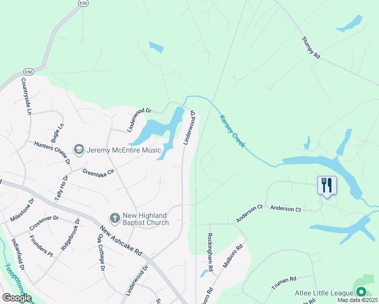 map of restaurants, bars, coffee shops, grocery stores, and more near 11098 Linderwood Drive in Mechanicsville