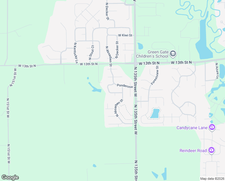 map of restaurants, bars, coffee shops, grocery stores, and more near 13813 West Alderny Street in Wichita