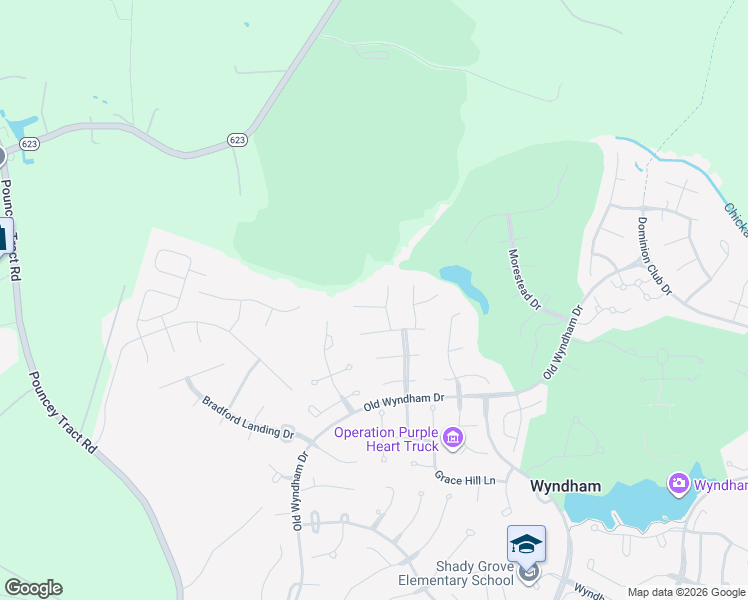 map of restaurants, bars, coffee shops, grocery stores, and more near 12500 Amershire Lane in Glen Allen