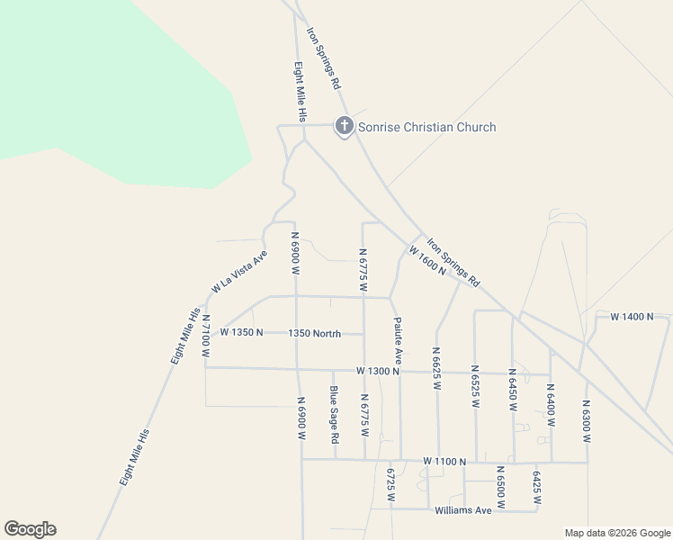 map of restaurants, bars, coffee shops, grocery stores, and more near 6831 West 1500 North in Cedar City