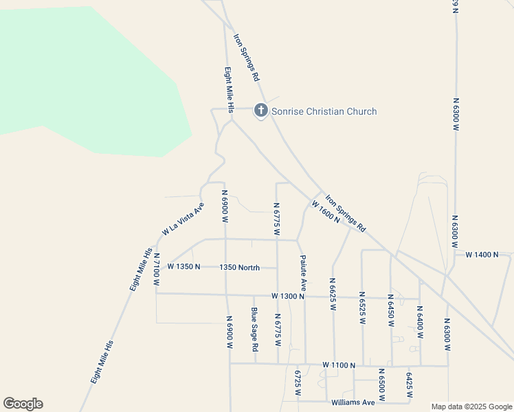 map of restaurants, bars, coffee shops, grocery stores, and more near 6832 W 1500 N in Cedar City