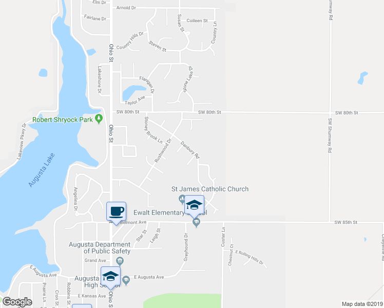 map of restaurants, bars, coffee shops, grocery stores, and more near 2725 Rutland Lane in Augusta