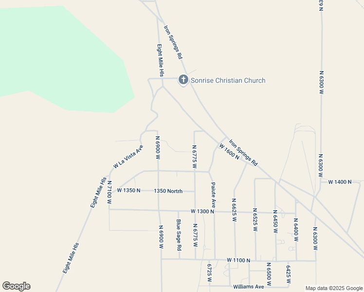 map of restaurants, bars, coffee shops, grocery stores, and more near 6832 W 1500 N in Cedar City