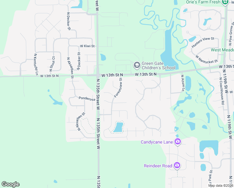 map of restaurants, bars, coffee shops, grocery stores, and more near Forestview Street in Wichita