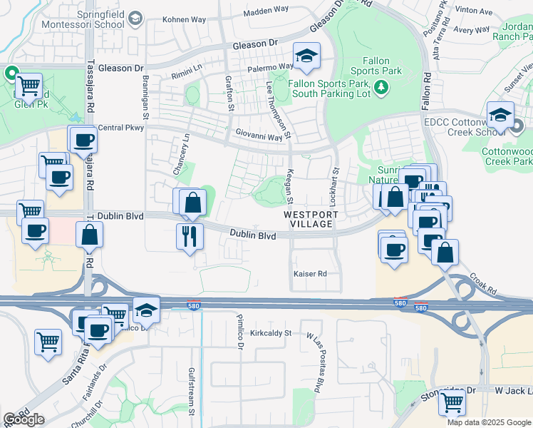 map of restaurants, bars, coffee shops, grocery stores, and more near 3290 Maguire Way in Dublin