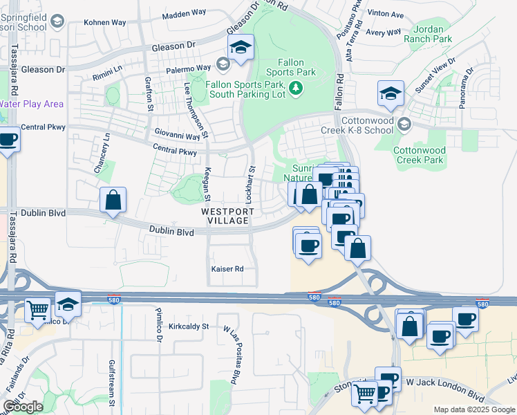 map of restaurants, bars, coffee shops, grocery stores, and more near 3958 Scottfield Street in Dublin