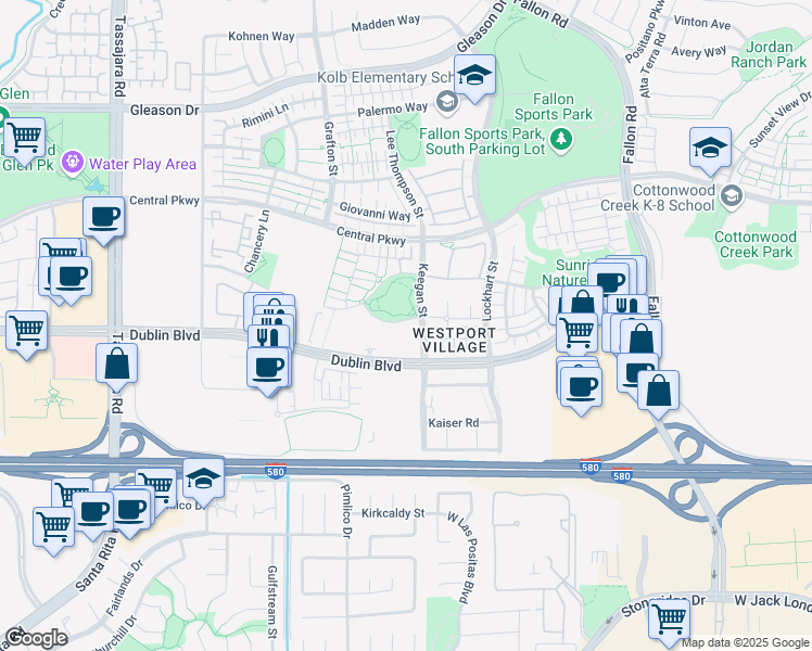 map of restaurants, bars, coffee shops, grocery stores, and more near 3240 Maguire Way in Dublin
