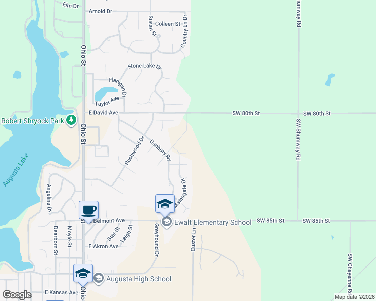 map of restaurants, bars, coffee shops, grocery stores, and more near 1034 East Stafford Court in Augusta
