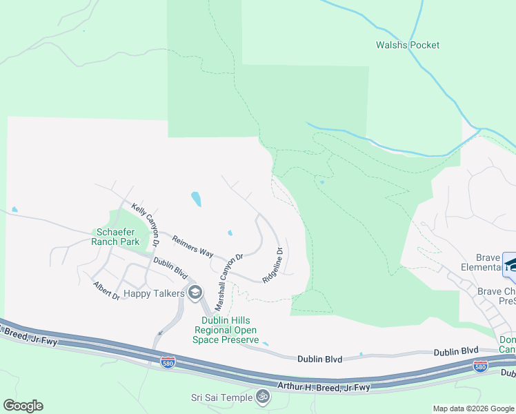 map of restaurants, bars, coffee shops, grocery stores, and more near 7829 Ridgeline Place in Dublin