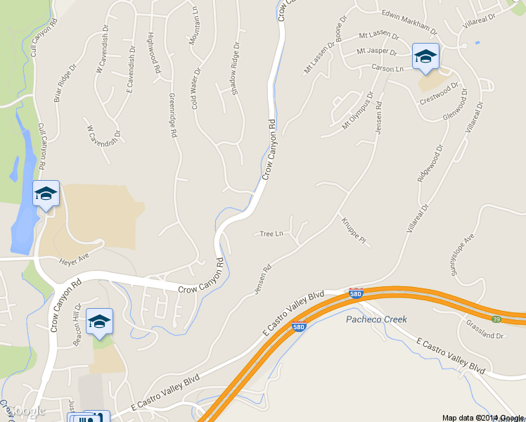 map of restaurants, bars, coffee shops, grocery stores, and more near 5603 Crow Canyon Road in Castro Valley
