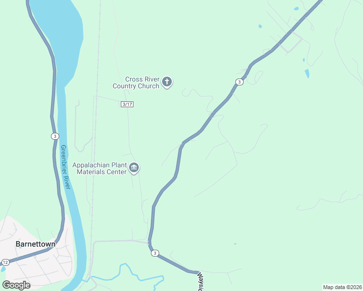 map of restaurants, bars, coffee shops, grocery stores, and more near 9233 Wolf Creek Road in Alderson