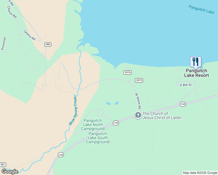 map of restaurants, bars, coffee shops, grocery stores, and more near 835-899 Blue Bird Hill Road in Panguitch