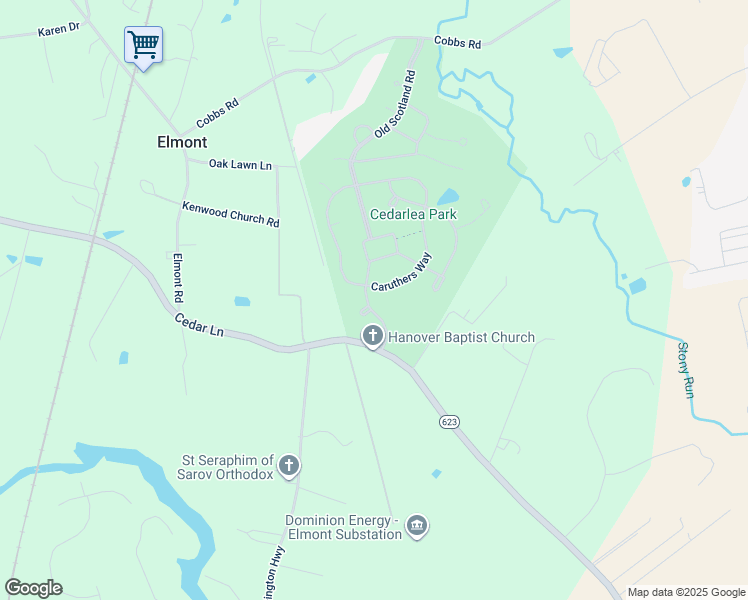 map of restaurants, bars, coffee shops, grocery stores, and more near 11214 Cedarlea Parkway in Glen Allen