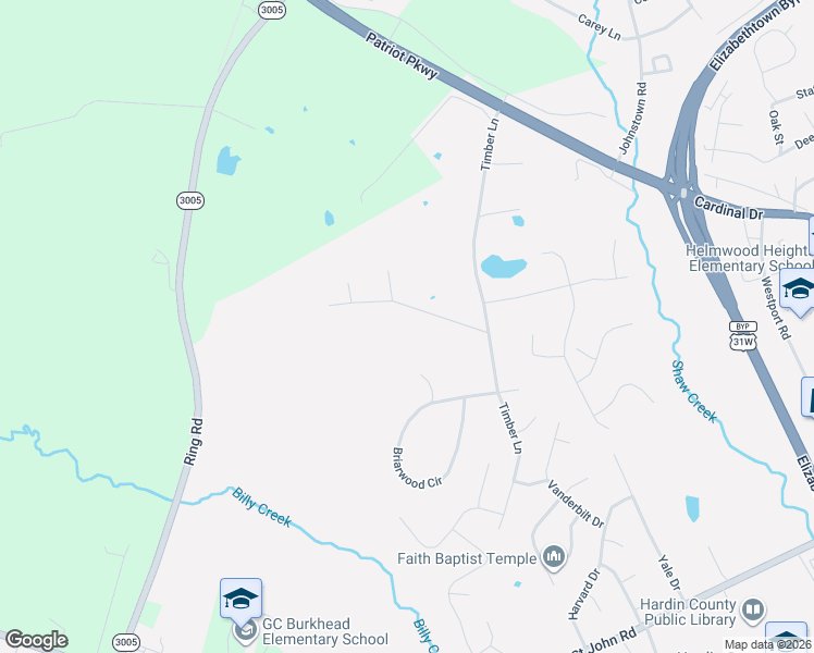 map of restaurants, bars, coffee shops, grocery stores, and more near 165 Mayapple Lane in Elizabethtown