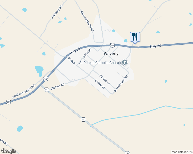 map of restaurants, bars, coffee shops, grocery stores, and more near 101-231 East Union Street in Waverly