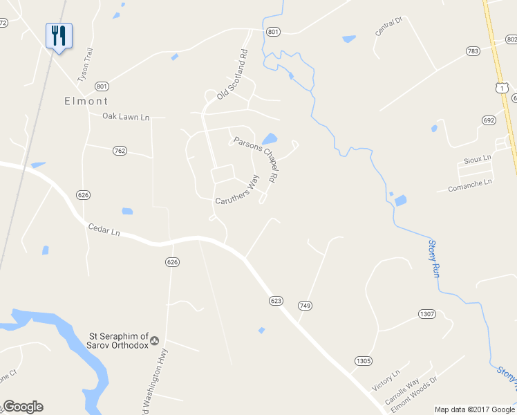 map of restaurants, bars, coffee shops, grocery stores, and more near 11431 Puttinham Court in Glen Allen