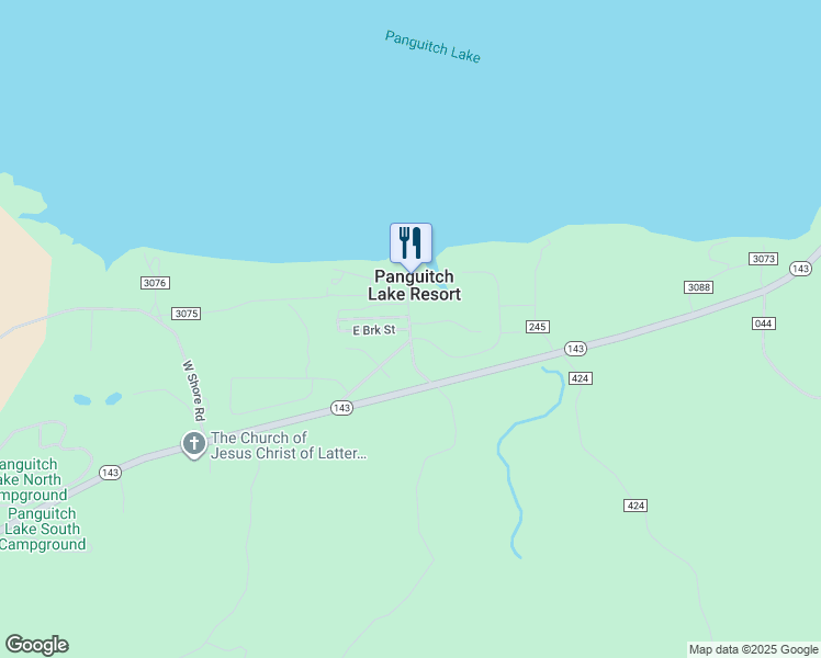 map of restaurants, bars, coffee shops, grocery stores, and more near Lakeshore Road in Panguitch