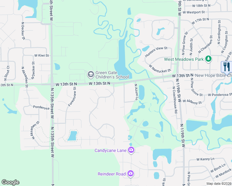 map of restaurants, bars, coffee shops, grocery stores, and more near 1333 North Firefly Street in Wichita