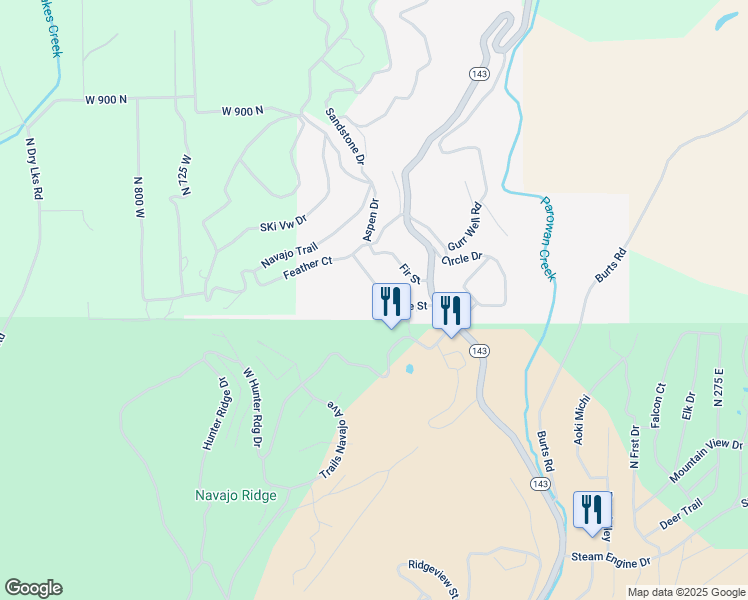 map of restaurants, bars, coffee shops, grocery stores, and more near 338 Spruce Street in Brian Head