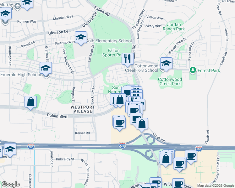 map of restaurants, bars, coffee shops, grocery stores, and more near 4019 Bothrin Street in Dublin