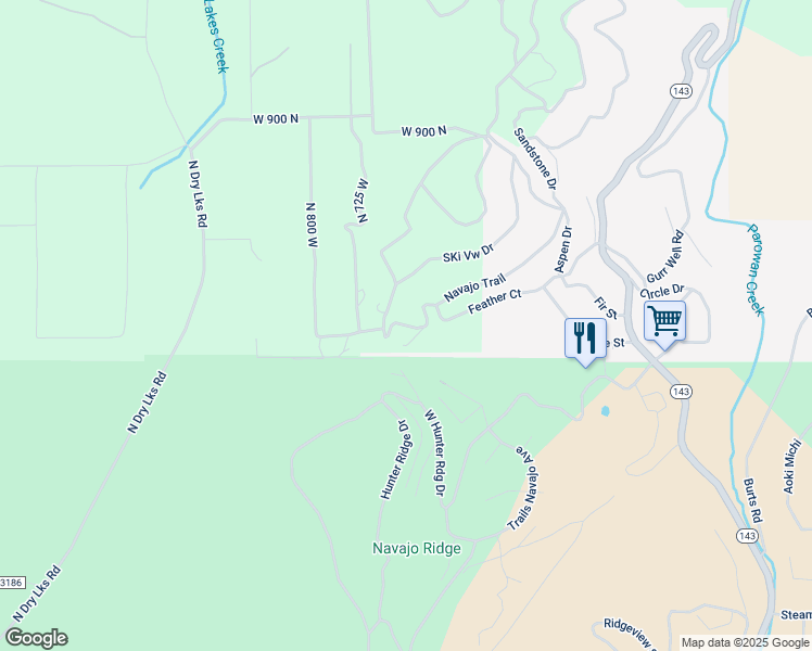 map of restaurants, bars, coffee shops, grocery stores, and more near 636 West Kokopelli Loop in Brian Head