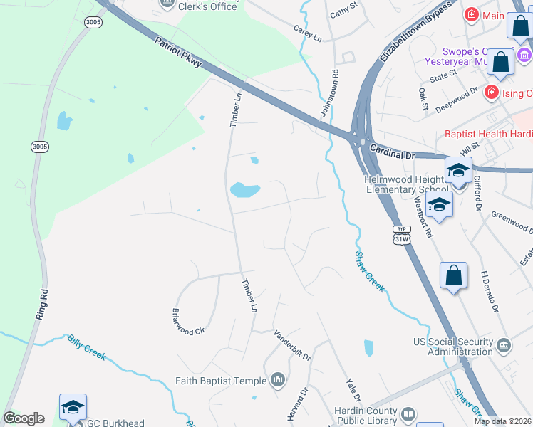 map of restaurants, bars, coffee shops, grocery stores, and more near 105 Deerfield Hills Road in Elizabethtown