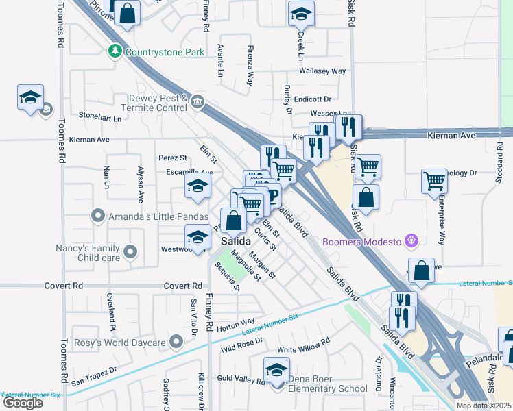 map of restaurants, bars, coffee shops, grocery stores, and more near 4520 Broadway Avenue in Salida