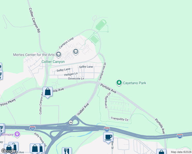 map of restaurants, bars, coffee shops, grocery stores, and more near 2811 Quarry Hill Avenue in Livermore