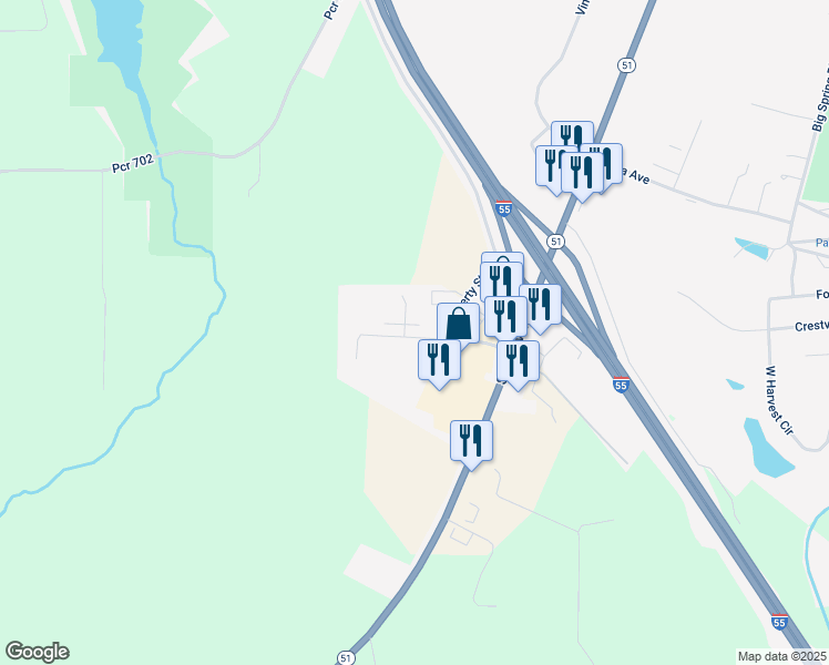 map of restaurants, bars, coffee shops, grocery stores, and more near 1614 Constitution Street in Perryville